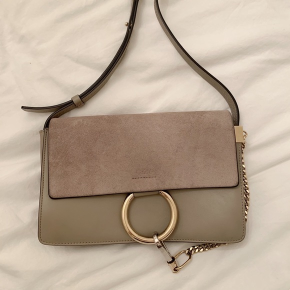 Chloé Small Faye Shoulder Bag in Motty Grey - Picture 1 of 10